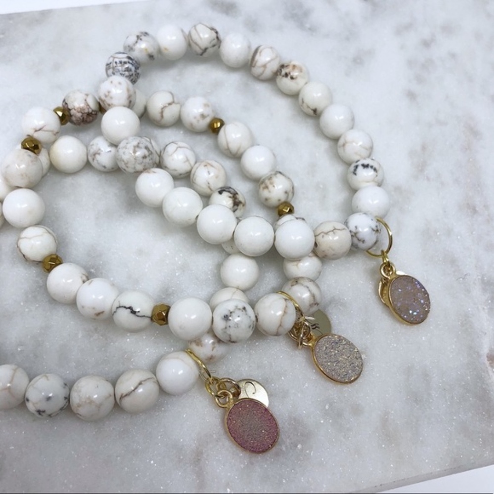 White Turquoise Druzy Bracelets - Picture 2 of 8